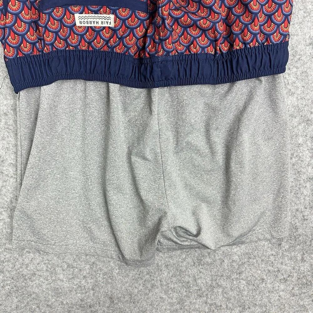Fair Harbor Anchor Swim Trunks Shorts Mens XL Geometric Brief Lined Pockets*